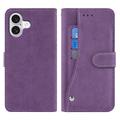 Étui élégant et rétro iPhone 17 avec porte-cartes rotatif et fonction de support - Violet
