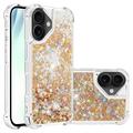 Coque iPhone 17 en TPU Glitter Quicksand - Coeurs d'or