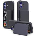 Coque Hybride iPhone 17 avec Miroir et Porte-Cartes - Noire