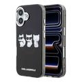 Coque iPhone 17 Karl Lagerfeld IML Choupette Trio Watercolor - Compatible MagSafe - Noire