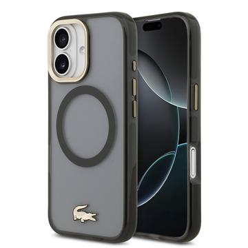 Coque Hybride iPhone 17 Lacoste Frosted Finish Gold Logo - Compatible MagSafe - Noire