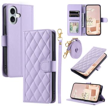 Étui iPhone 17 portefeuille matelassé luxueux - Violet