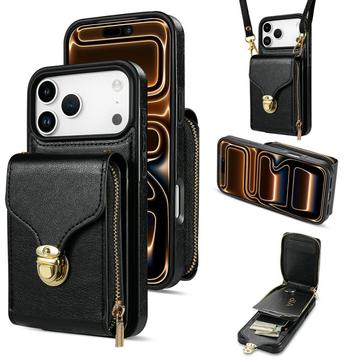 Coque tout-en-un iPhone 17 Pro avec portefeuille et dragonne