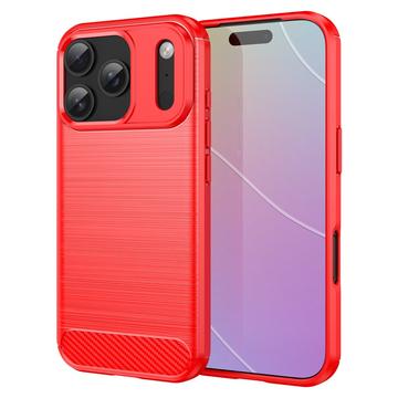 Coque iPhone 17 Pro en TPU Brossé - Fibre de Carbone