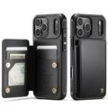 Étui Caseme C22 iPhone 17 Pro avec portefeuille de cartes protégé par RFID - Noir
