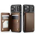 Étui Caseme C22 iPhone 17 Pro avec portefeuille de cartes protégé par RFID - Marron