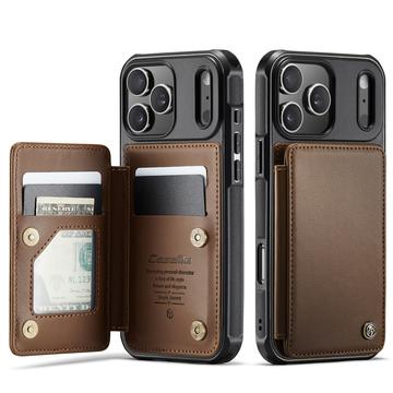 Étui Caseme C22 iPhone 17 Pro avec portefeuille de cartes protégé par RFID - Marron
