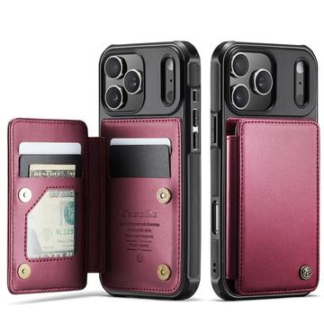 Etui Caseme C22 iPhone 17 Pro avec portefeuille de cartes protégé par RFID - Rouge