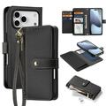 Étui portefeuille en cuir iPhone 17 Pro avec couverture magnétique Dux Ducis Lawa - Noir