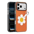 Coque iPhone 17 Pro Dux Ducis Luvy avec anneau de doigt/dragonne - Orange / Marguerite