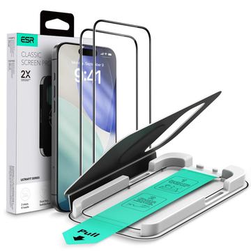 Protection d\'écran iPhone 17 Pro ESR UltraFit en verre trempé - 9H, 0.3mm - Bord noir