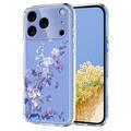 Coque iPhone 17 Pro en TPU à motif floral - Violete