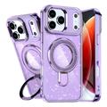 Coque hybride pailletée iPhone 17 Pro avec Kickstand - Compatible MagSafe - Violete