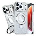 Coque hybride pailletée iPhone 17 Pro avec Kickstand - Compatible MagSafe - Transparent