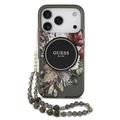 Coque iPhone 17 Pro Guess IML Flowers Case avec bracelet en perles