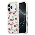 Coque hybride iPhone 17 Pro Guess IML Glitter Cherry - Compatible MagSafe - Transparente