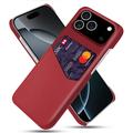 Coque iPhone 17 Pro avec Porte-Cartes KSQ - Rouge