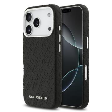 Coque MagSafe iPhone 17 Pro Karl Lagerfeld Grained Repeated Logo - Noire