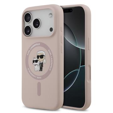 Coque iPhone 17 Pro en silicone liquide MagSafe Karl Lagerfeld Karl and Choupette