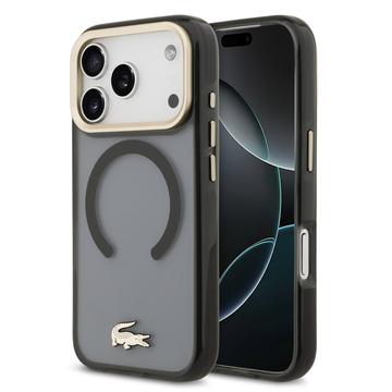Coque Hybride iPhone 17 Pro Lacoste Frosted Finish Gold Logo - Compatible MagSafe - Noire