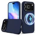 Coque iPhone 17 Pro en Silicone Liquide - Compatible MagSafe - Bleu Foncé