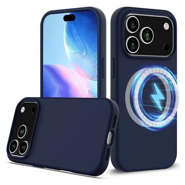 Coque iPhone 17 Pro en Silicone Liquide - Compatible MagSafe - Bleu Foncé