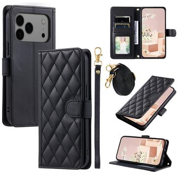 Étui iPhone 17 Pro portefeuille matelassé luxueux