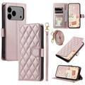 Étui iPhone 17 Pro portefeuille matelassé luxueux - Or rose