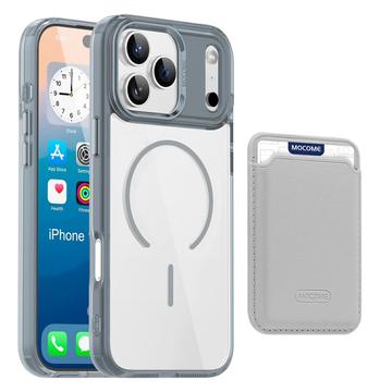 Coque MagSafe iPhone 17 Pro avec porte-cartes - Grise / Transparente