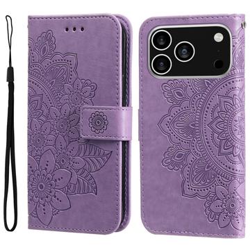 Étui Portefeuille iPhone 17 Pro Mandala Série - Violet