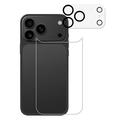 iPhone 17 Pro Max 2-en-1 Set Protecteur en verre trempé pour le dos et l'objectif de l'appareil photo - Clair