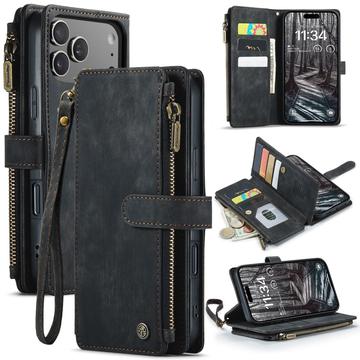 Étui Portefeuille iPhone 17 Pro Max Multifonctionnel Caseme C30 - Noir