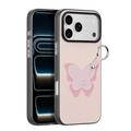 Coque iPhone 17 Pro Max Dux Ducis Luvy avec anneau de doigt/dragonne - Rose clair / Papillon