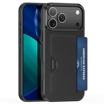 Coque iPhone 17 Pro Max Dux Ducis Pocard avec porte-cartes - Noire