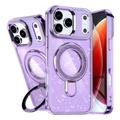 Coque hybride pailletée iPhone 17 Pro Max avec Kickstand - Compatible MagSafe - Violete