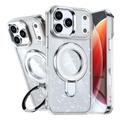 Coque hybride pailletée iPhone 17 Pro Max avec Kickstand - Compatible MagSafe - Transparent