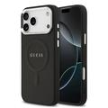 Coque Hybride iPhone 17 Pro Max Guess Saffiano - Compatible MagSafe - Noire