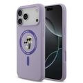 Coque iPhone 17 Pro Max en silicone liquide MagSafe Karl Lagerfeld Karl and Choupette - Violete