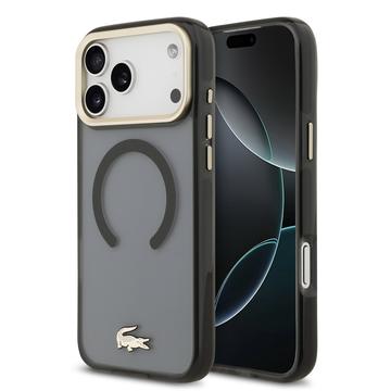Coque Hybride iPhone 17 Pro Max Lacoste Frosted Finish Gold Logo - Compatible MagSafe - Noire