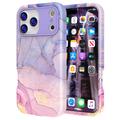 Coque Hybrid iPhone 17 Pro Max en Marbre de Luxe - Bleue / Rose