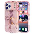 Coque Hybrid iPhone 17 Pro Max en Marbre de Luxe - Violete / Ore