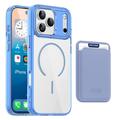 Coque MagSafe iPhone 17 Pro Max avec porte-cartes - Bleue / Transparente