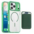 Coque MagSafe iPhone 17 Pro Max avec porte-cartes - Verte / Transparente