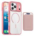 Coque MagSafe iPhone 17 Pro Max avec porte-cartes - Rose / Transparente