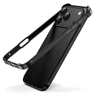 iPhone 17 Pro Max Pare-chocs en métal avec bords surélevés - Noir