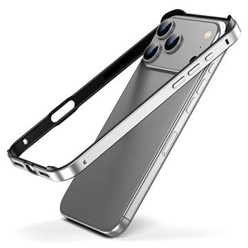 iPhone 17 Pro Max Pare-chocs en métal avec bords surélevés - Argenté