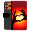 Étui Portefeuille Premium iPhone 17 Pro Max - Silhouette de Coeur