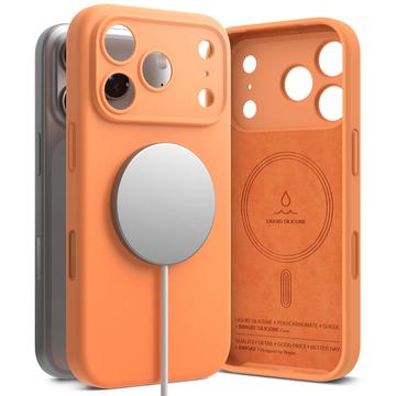 Coque MagSafe iPhone 17 Pro Max en Silicone Liquide Ringke - Tangerine