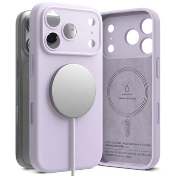 Coque MagSafe iPhone 17 Pro Max en Silicone Liquide Ringke - Violet Clair