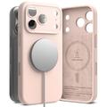 Coque MagSafe iPhone 17 Pro Max en Silicone Liquide Ringke - Sable Rose